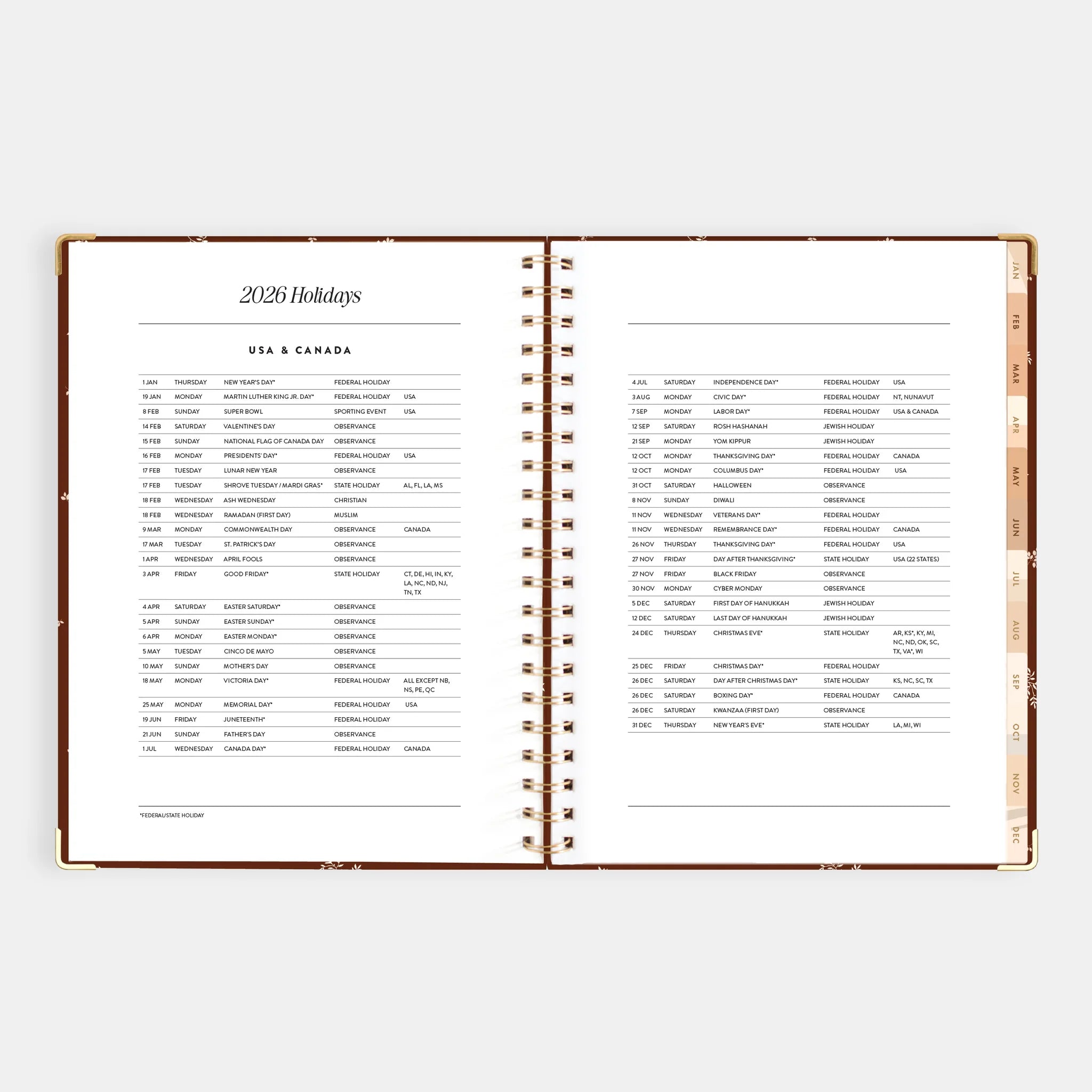 2026 A4 Academic Vertical Planner | Raspberry