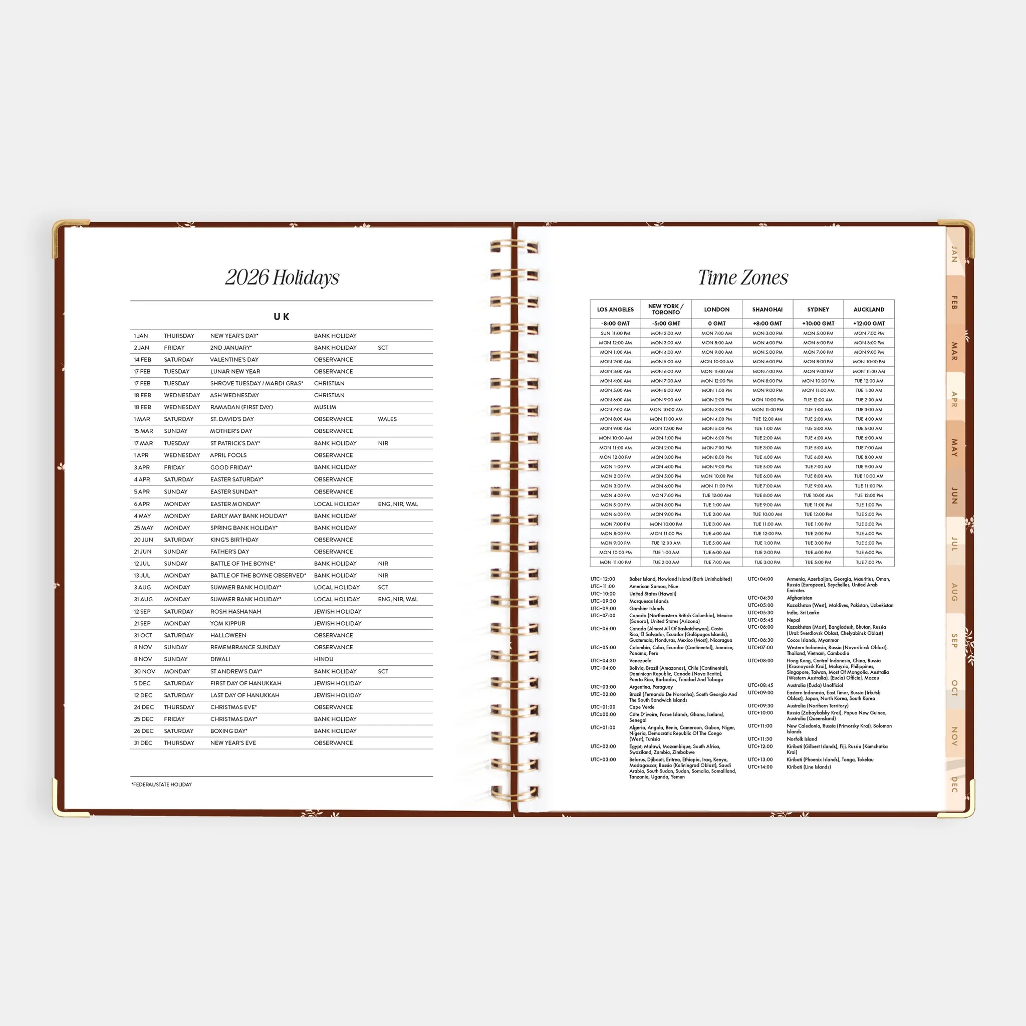 2026 A4 Academic Vertical Planner | Raspberry
