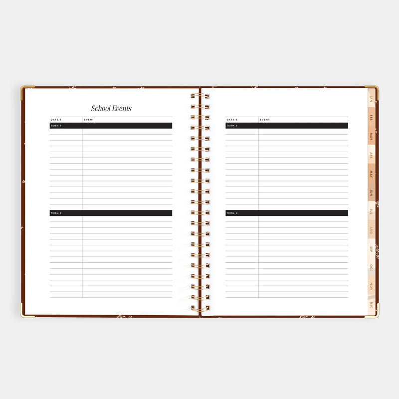 2026 A4 Academic Vertical Planner | Raspberry