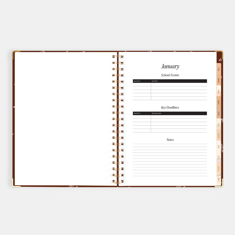 2026 A4 Academic Vertical Planner | Raspberry