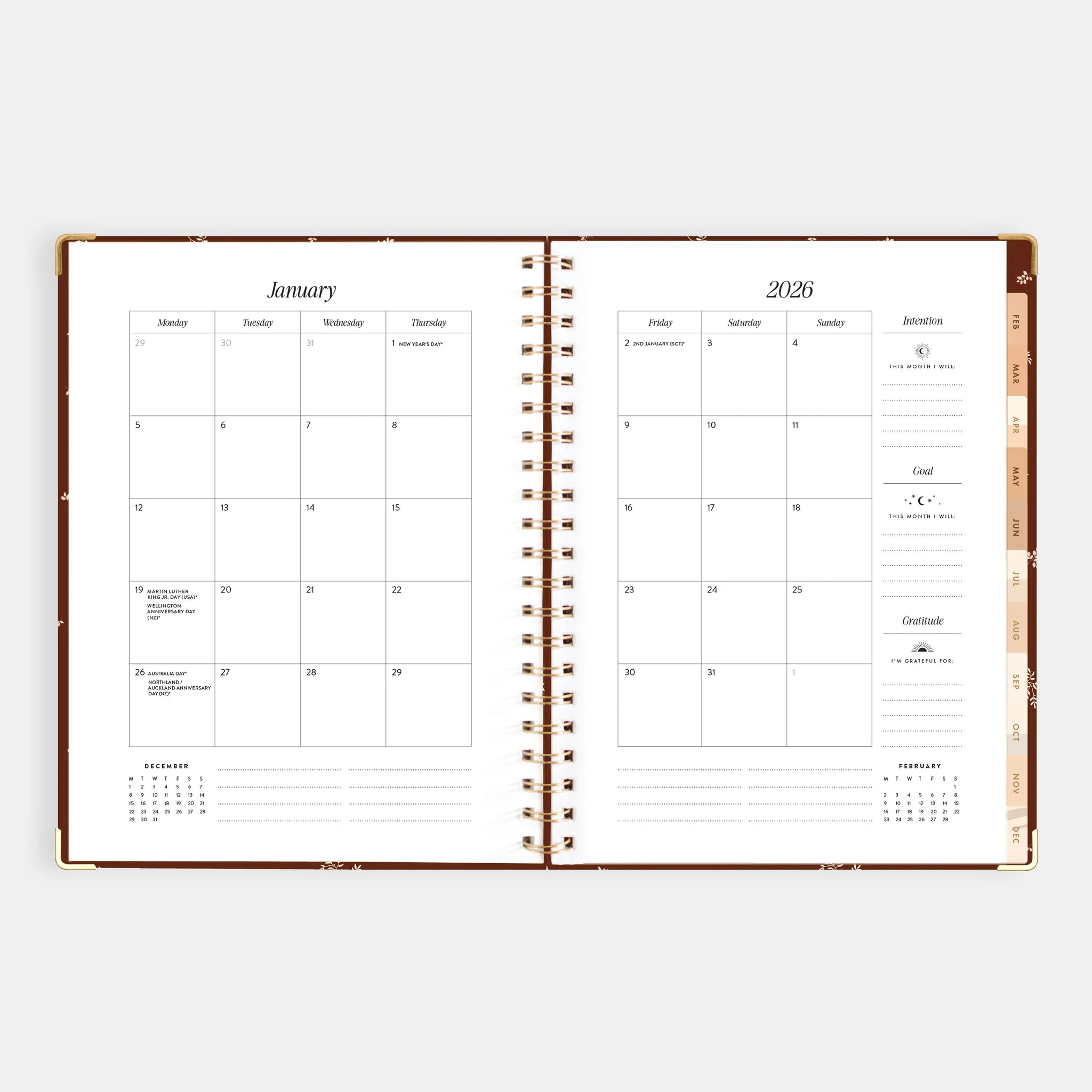 2026 A4 Academic Vertical Planner | Raspberry
