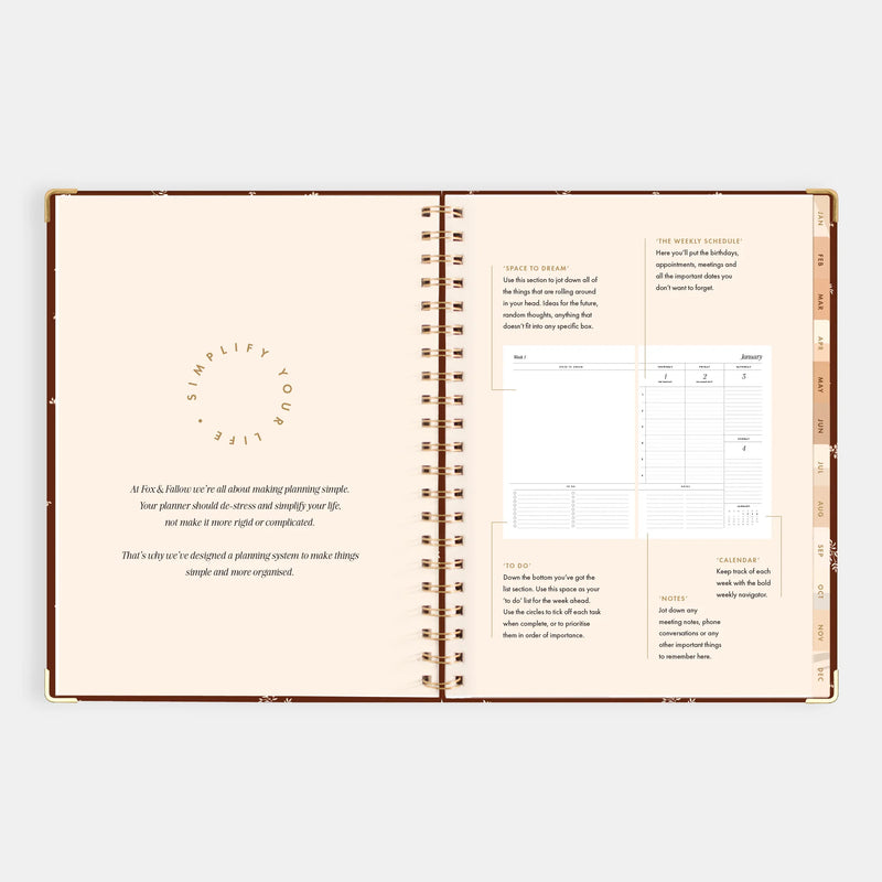 2026 A4 Academic Vertical Planner | Raspberry