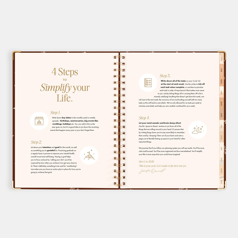 2026 A4 Academic Vertical Planner | Raspberry