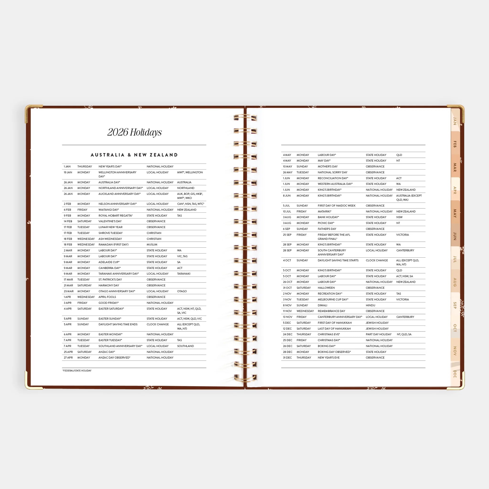 2026 A4 Academic Vertical Planner | Raspberry
