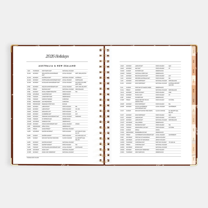 2026 A4 Academic Vertical Planner | Raspberry