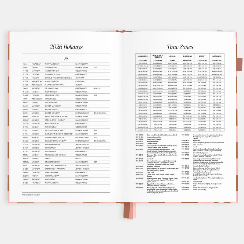2026 A5 Vertical Planner | Rose Check
