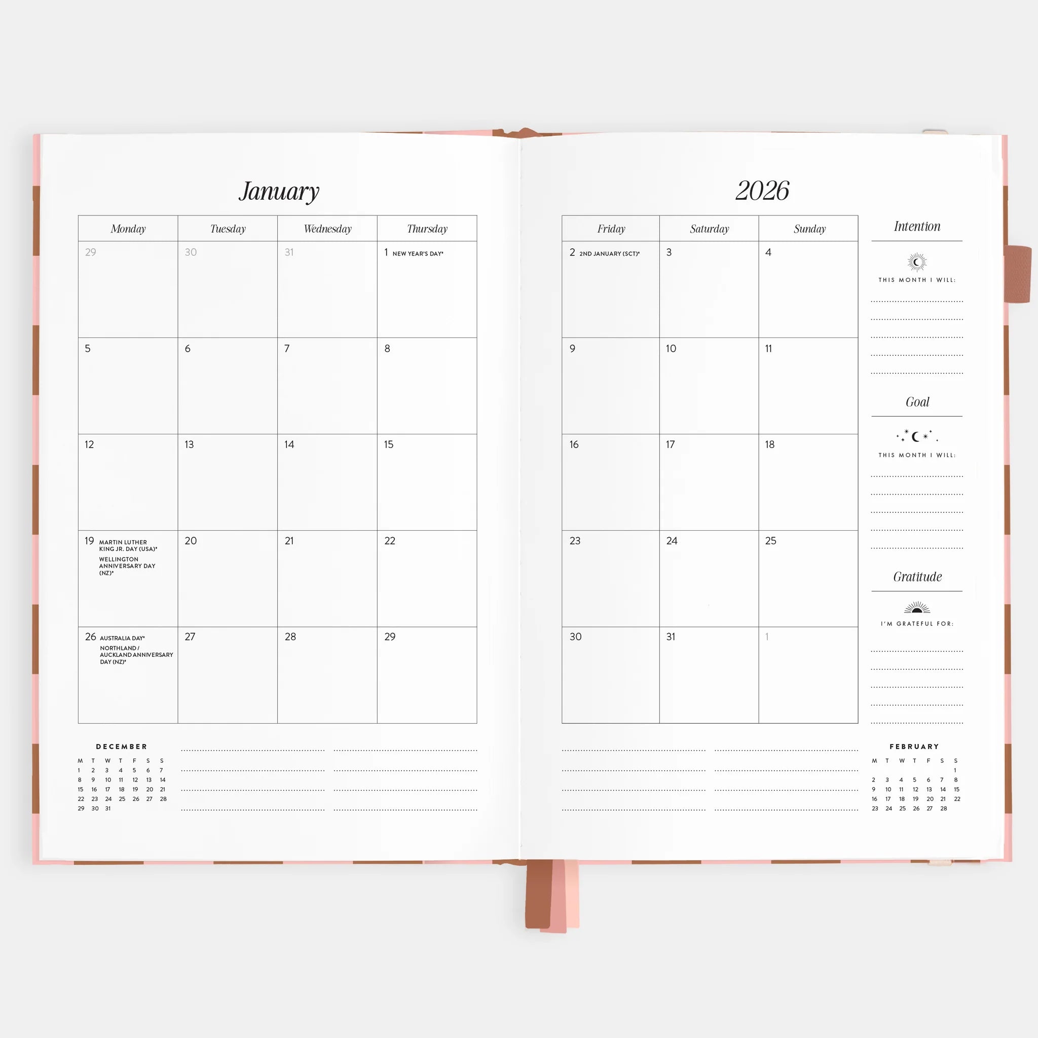 2026 A5 Vertical Planner | Rose Check