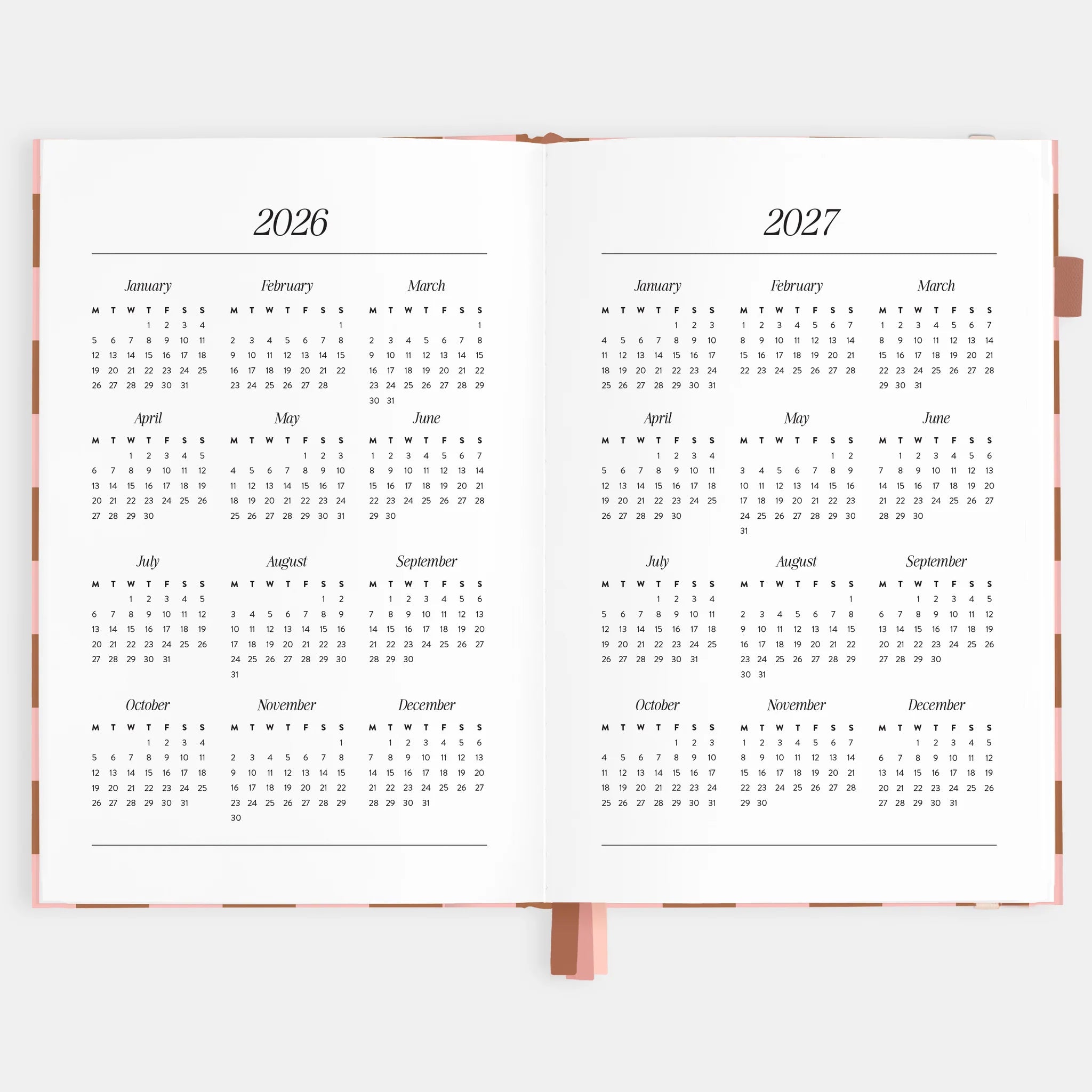 2026 A5 Vertical Planner | Rose Check