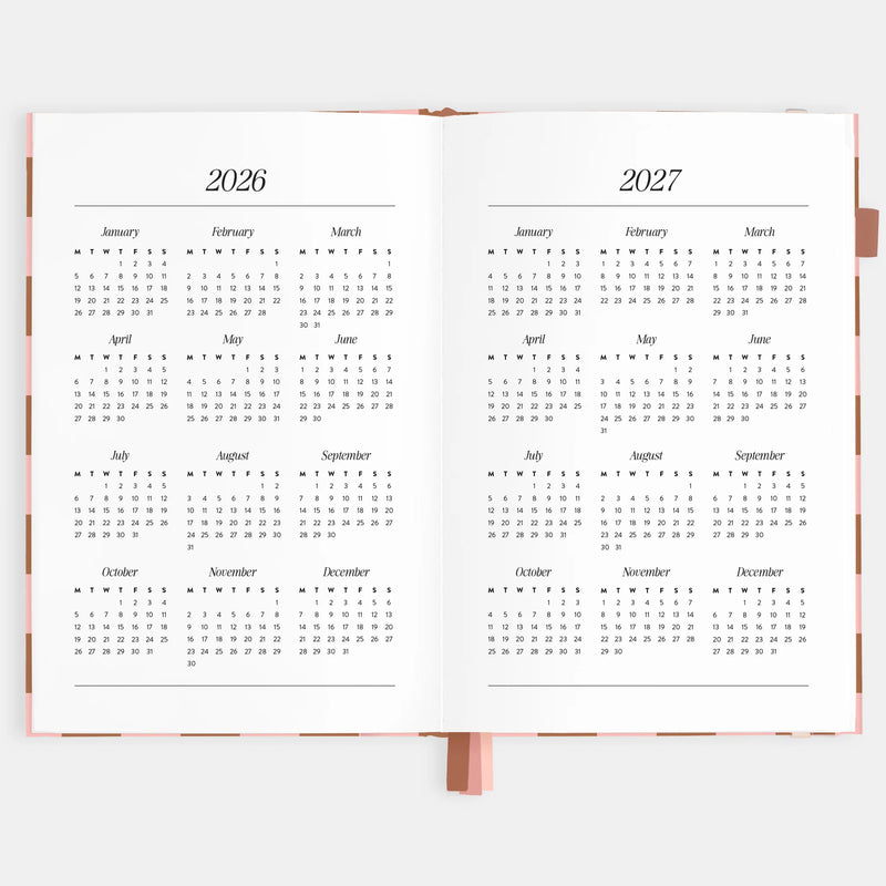 2026 A5 Vertical Planner | Rose Check