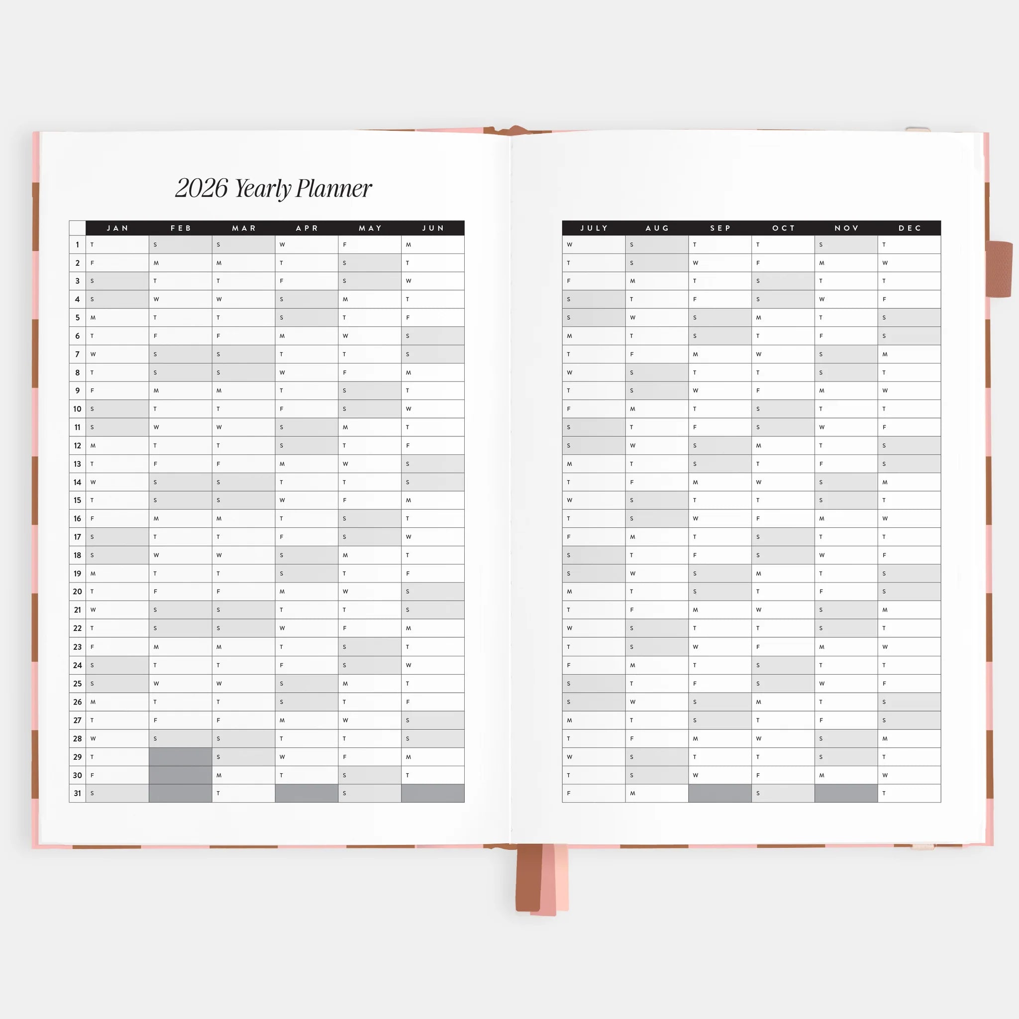 2026 A5 Vertical Planner | Rose Check