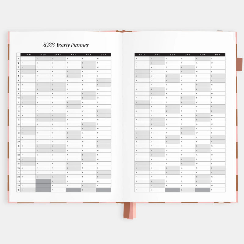 2026 A5 Vertical Planner | Rose Check