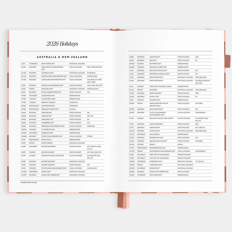 2026 A5 Vertical Planner | Rose Check