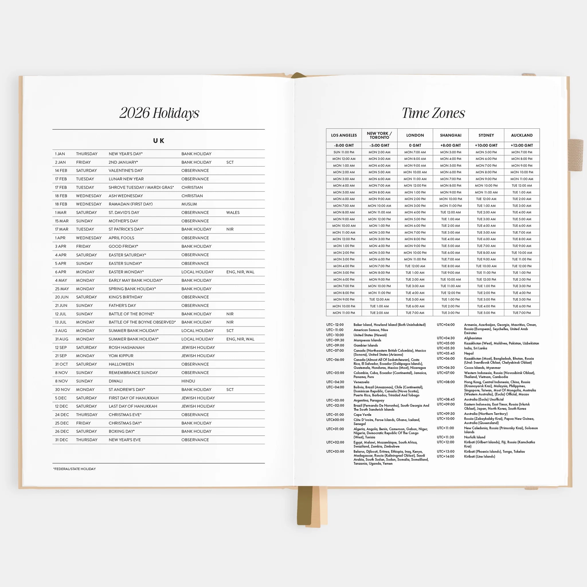2026 A5 Horizontal Planner | Taupe
