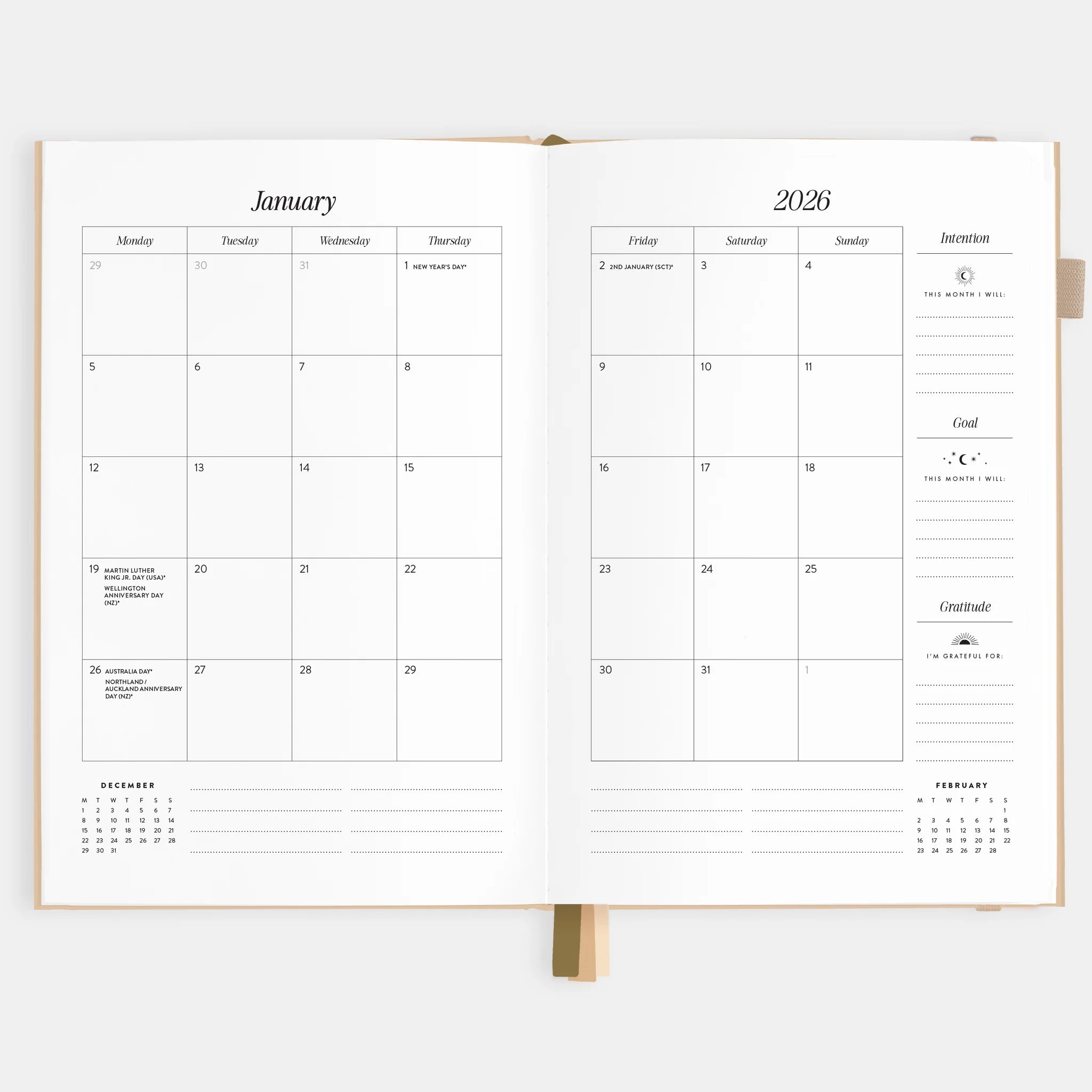 2026 A5 Horizontal Planner | Taupe