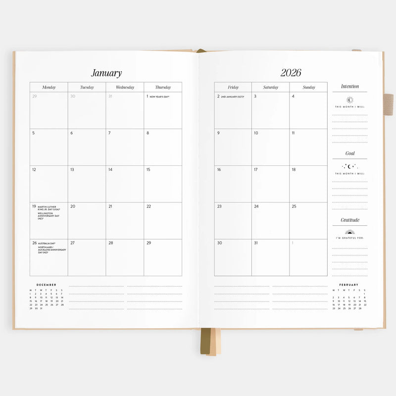 2026 A5 Horizontal Planner | Taupe