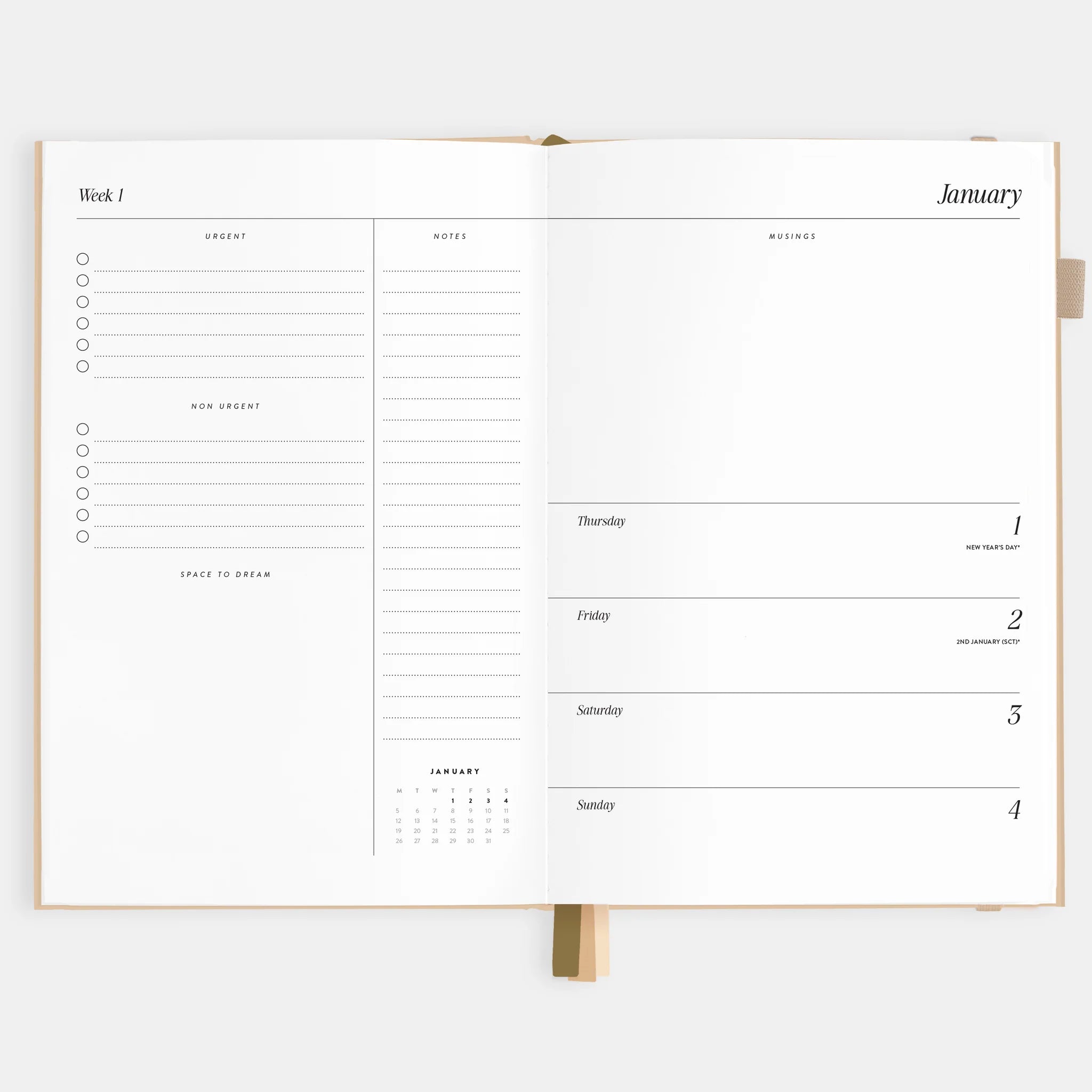 2026 A5 Horizontal Planner | Taupe