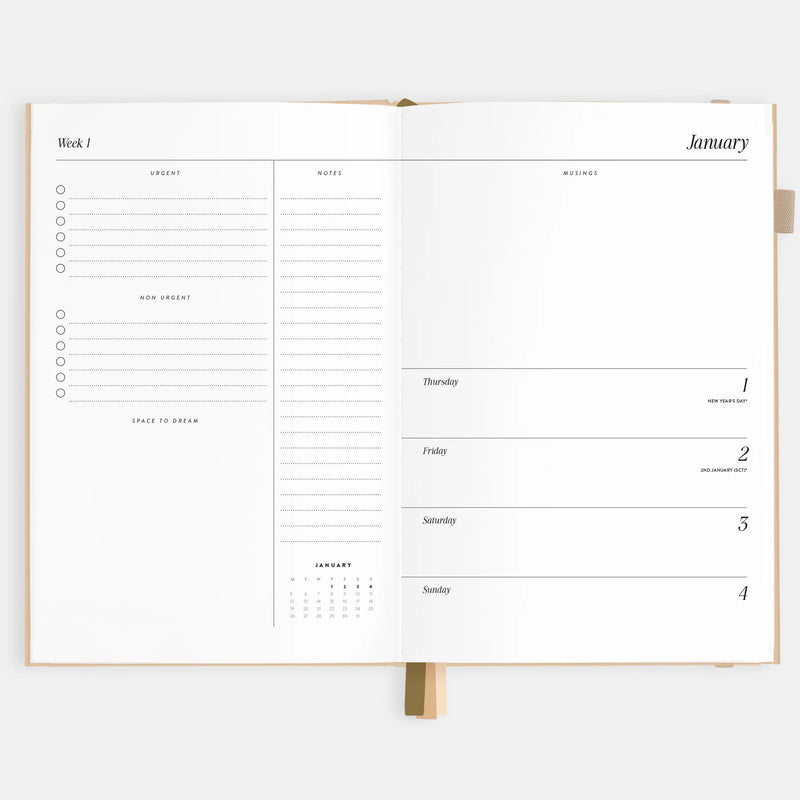 2026 A5 Horizontal Planner | Taupe