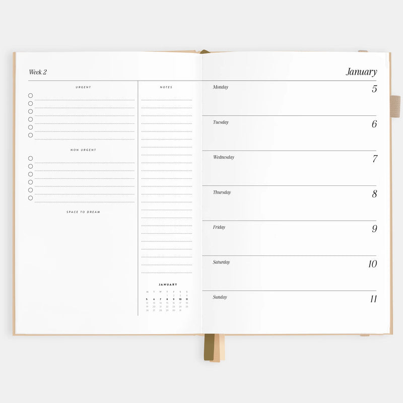 2026 A5 Horizontal Planner | Taupe