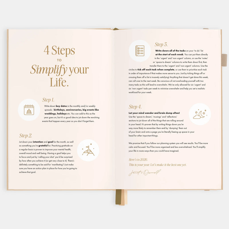 2026 A5 Horizontal Planner | Taupe
