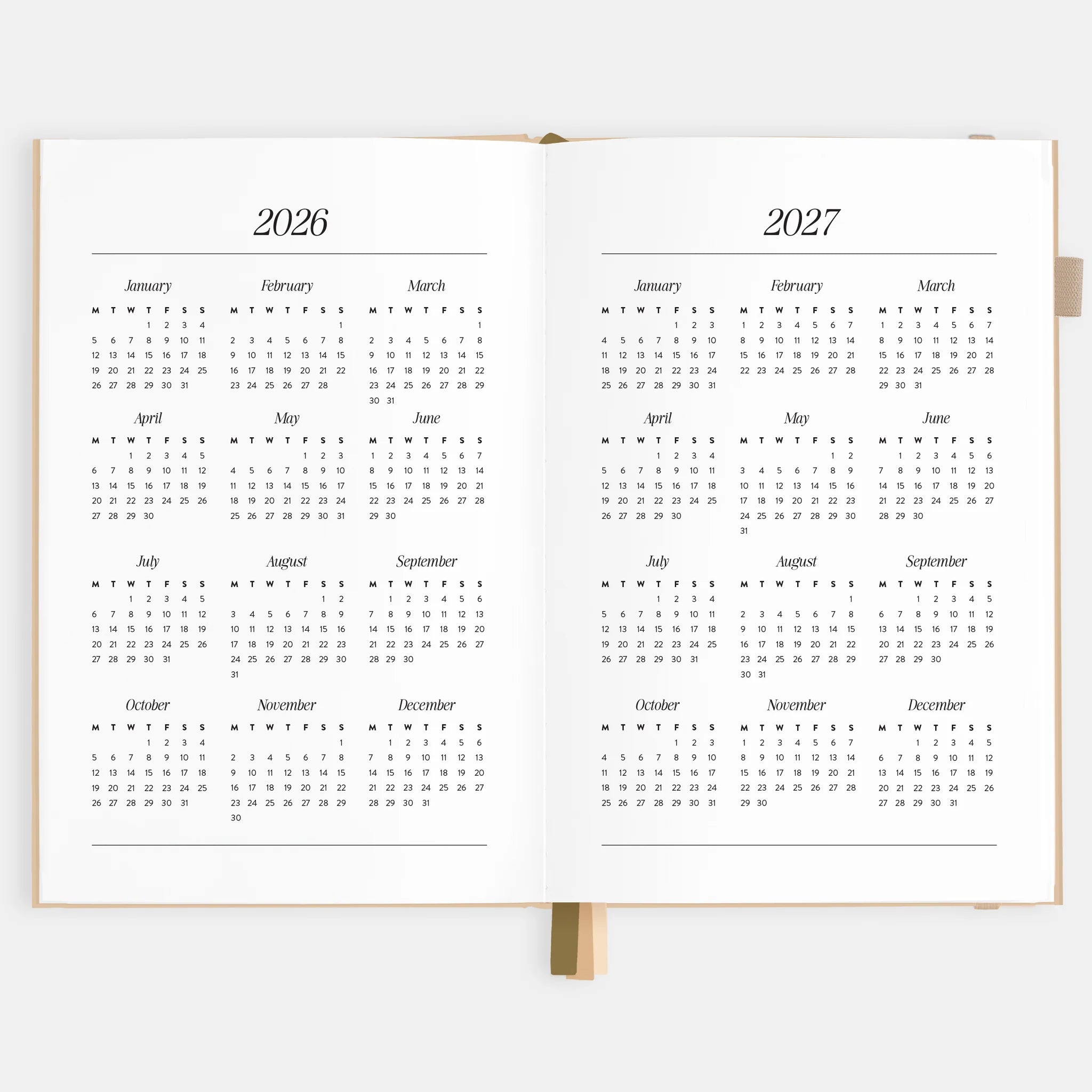 2026 A5 Horizontal Planner | Taupe