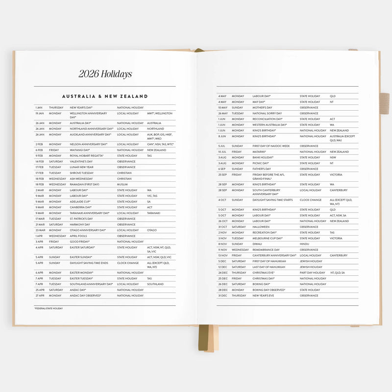 2026 A5 Horizontal Planner | Taupe