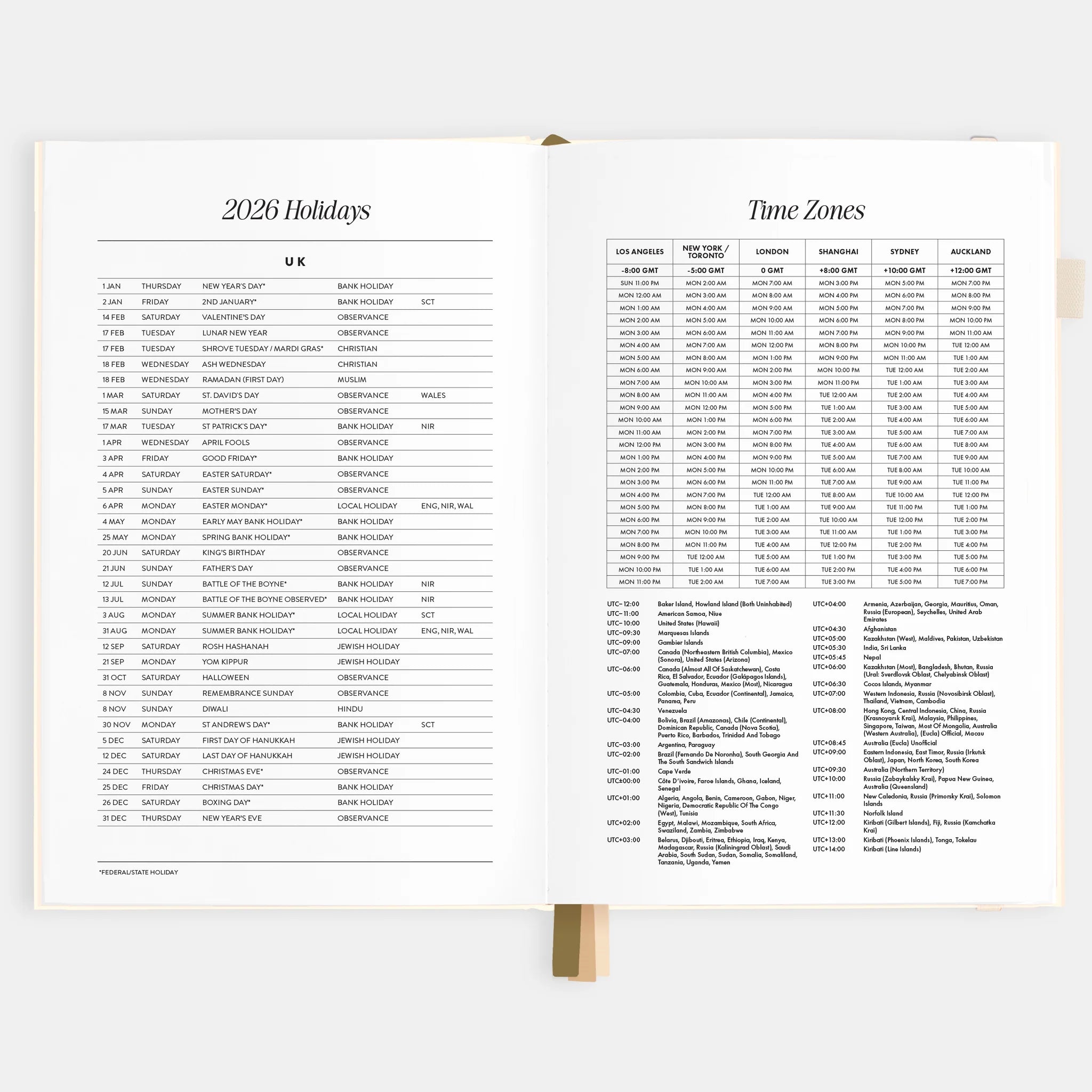2026 A5 Vertical Planner | Creme