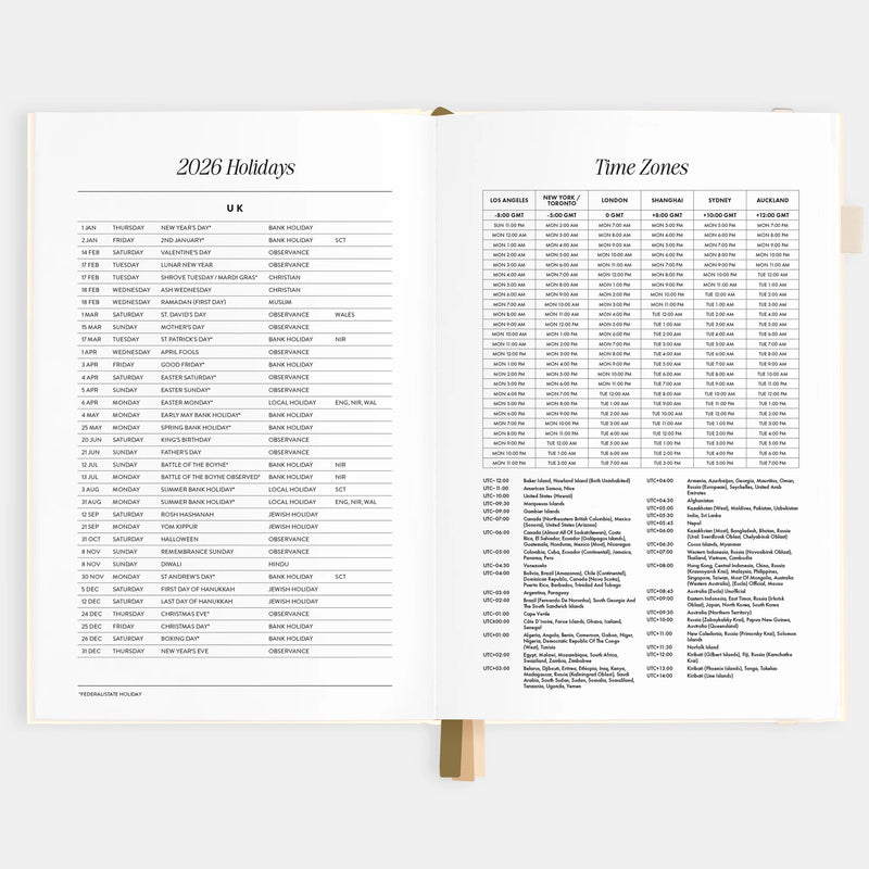 2026 A5 Vertical Planner | Creme