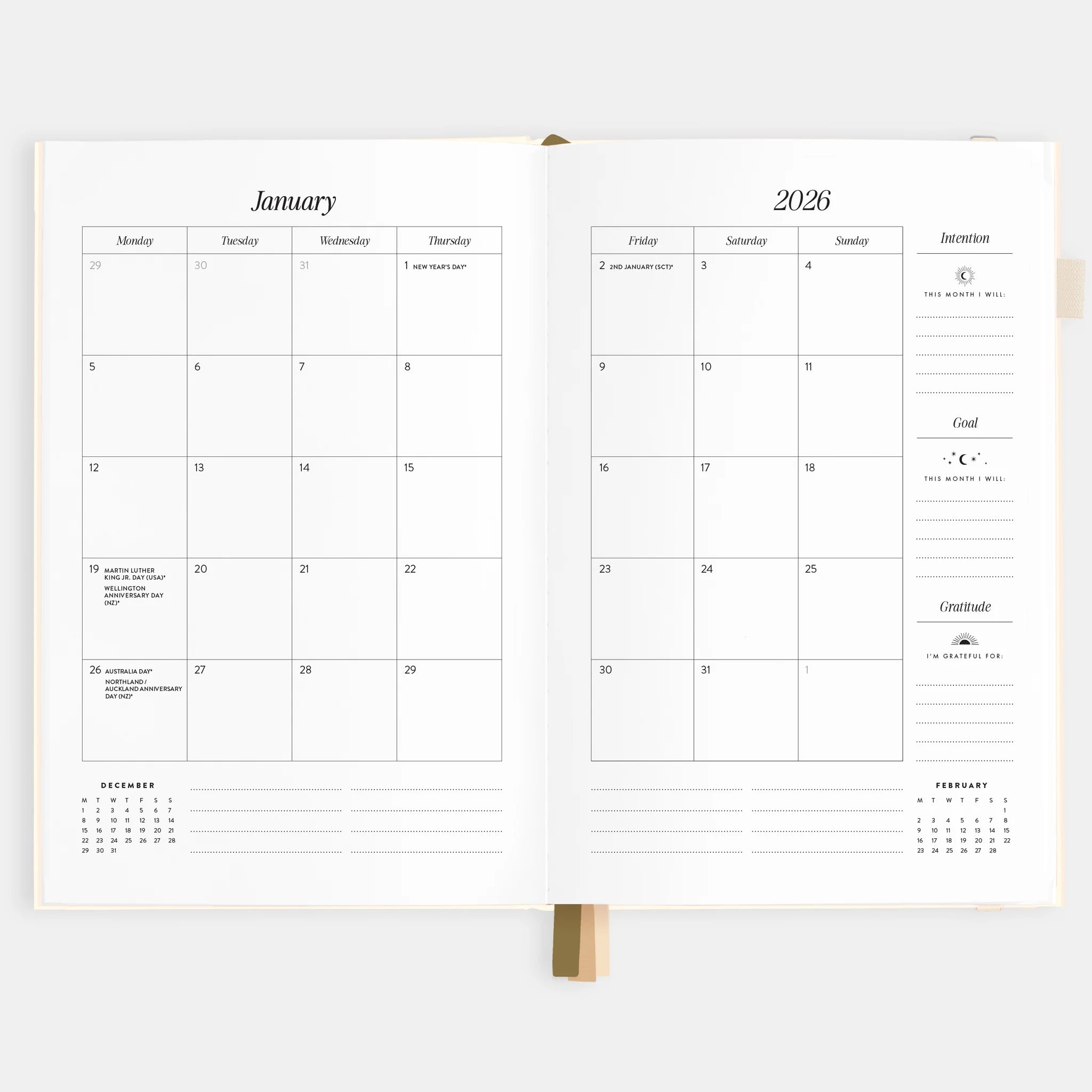 2026 A5 Vertical Planner | Creme
