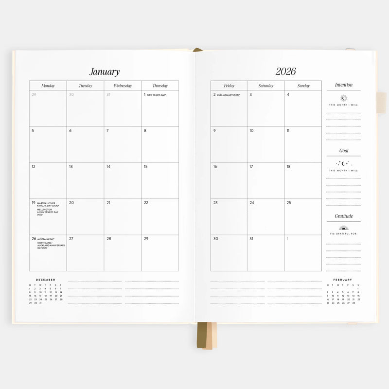 2026 A5 Vertical Planner | Creme