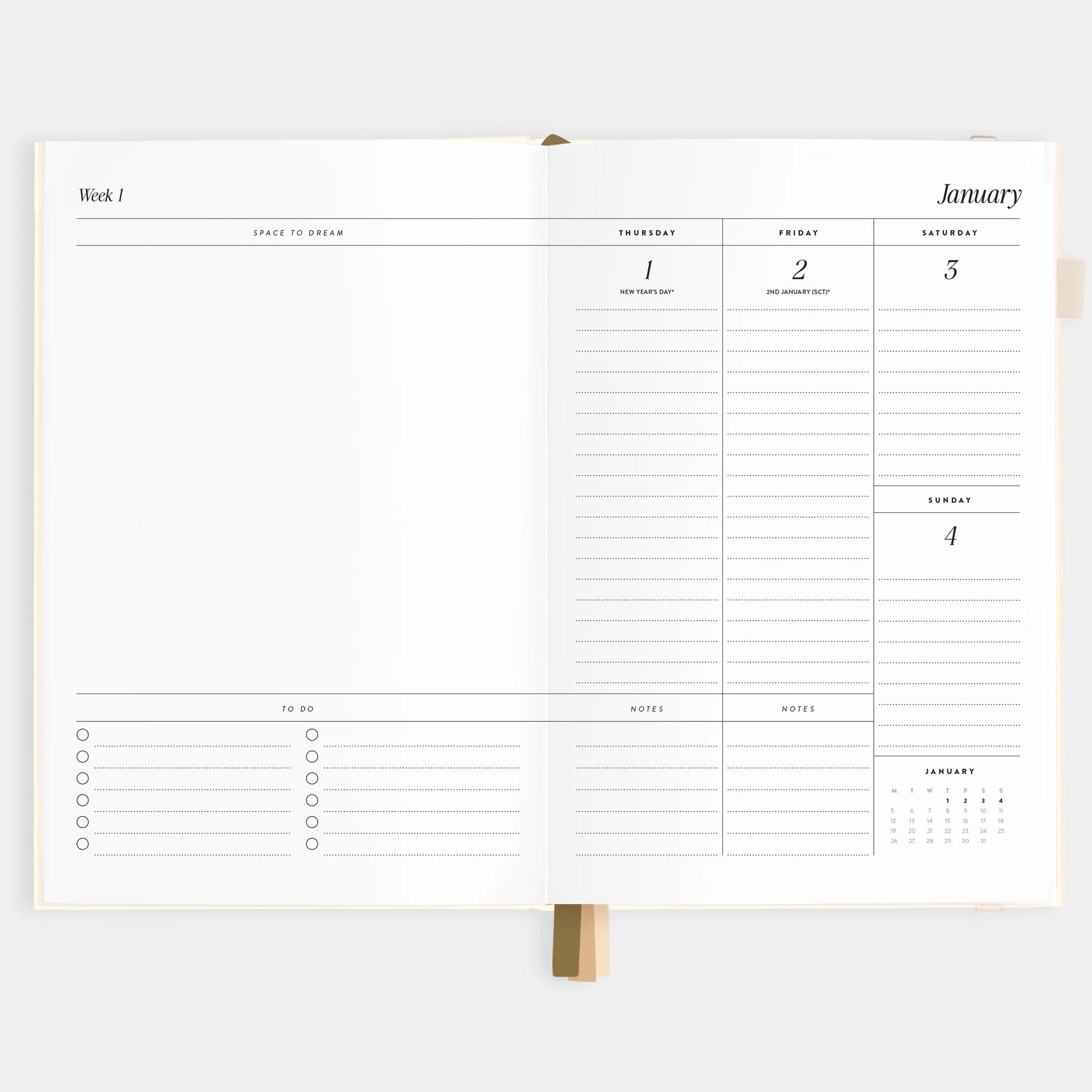 2026 A5 Vertical Planner | Creme