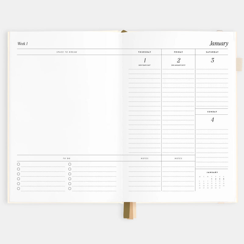 2026 A5 Vertical Planner | Creme