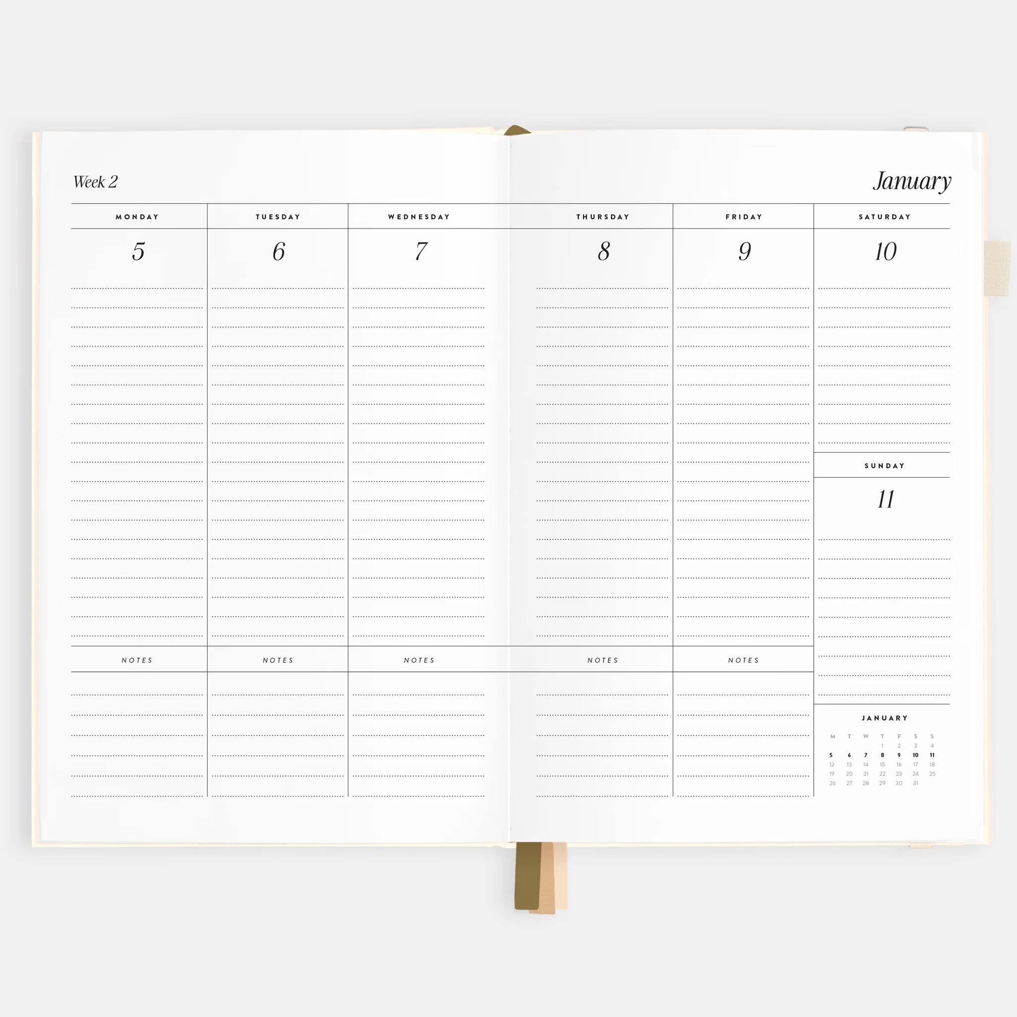 2026 A5 Vertical Planner | Creme