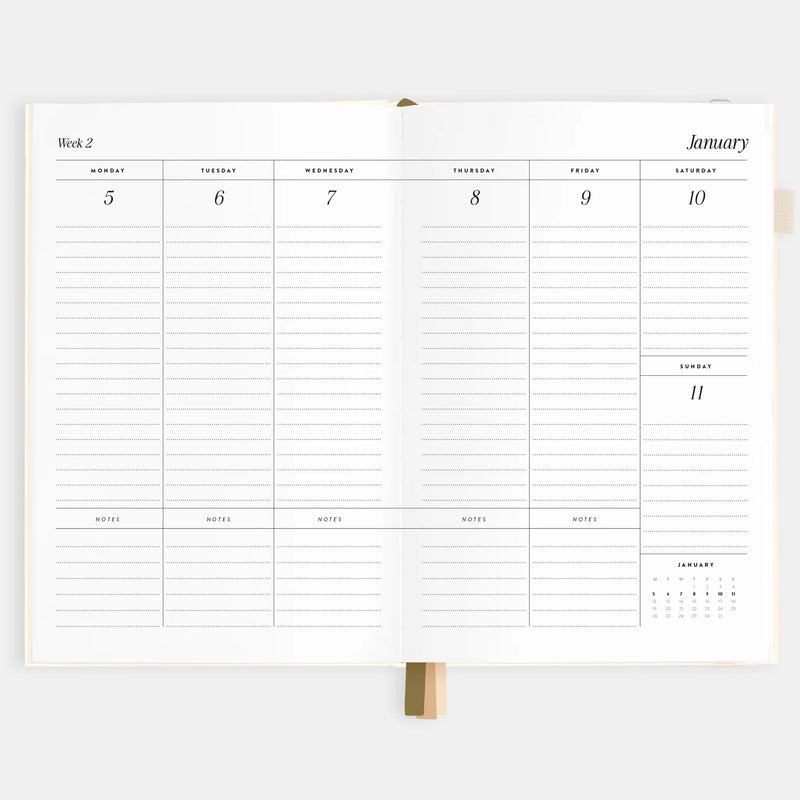 2026 A5 Vertical Planner | Creme