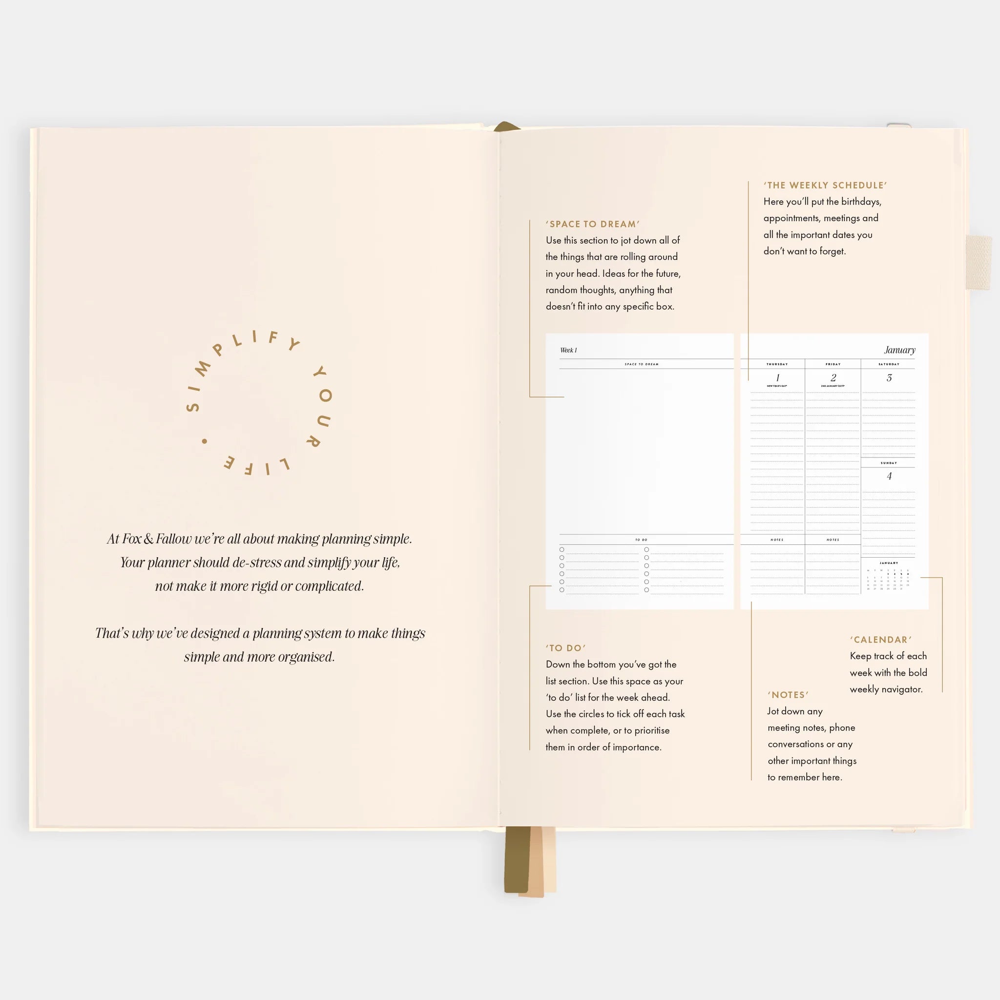 2026 A5 Vertical Planner | Creme