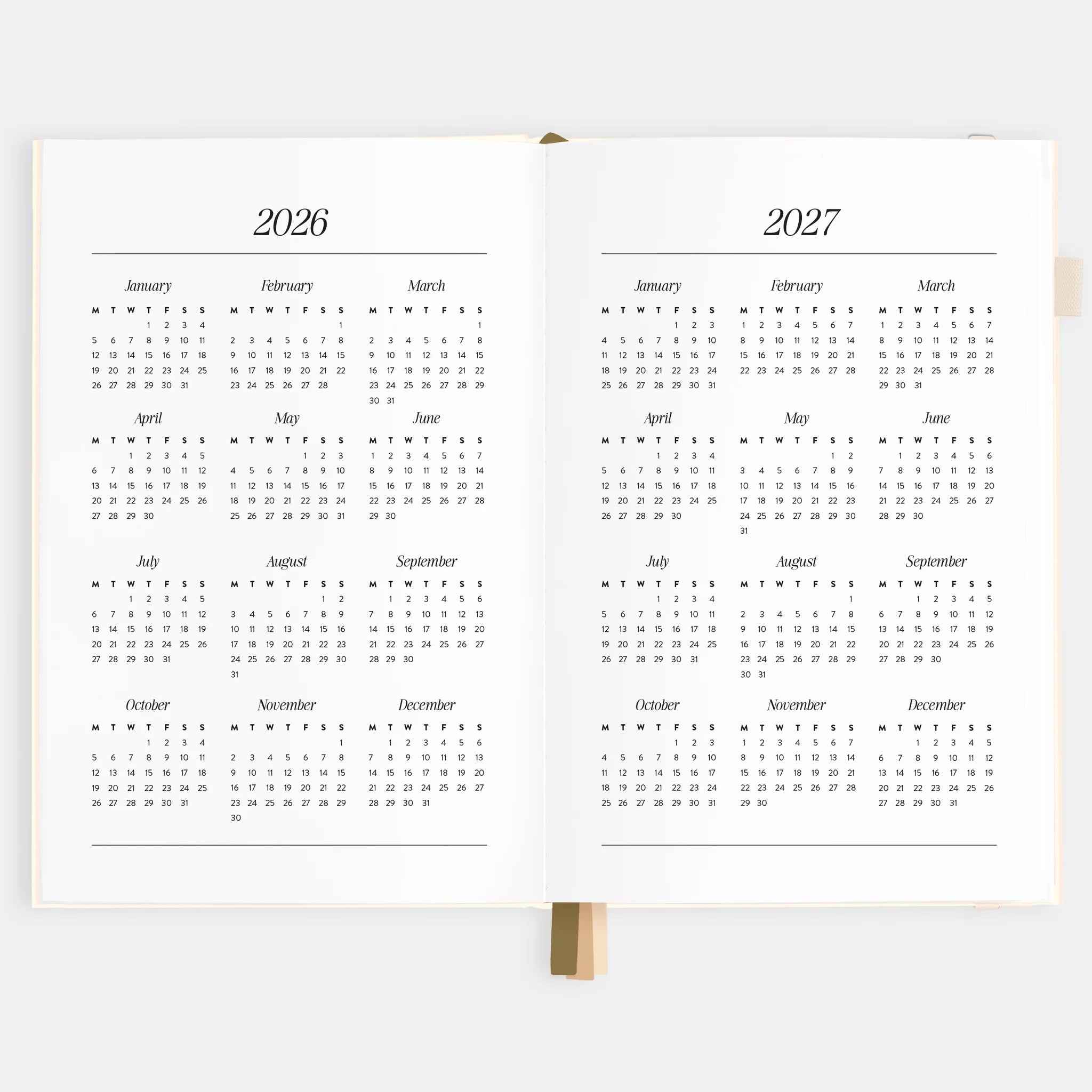 2026 A5 Vertical Planner | Creme