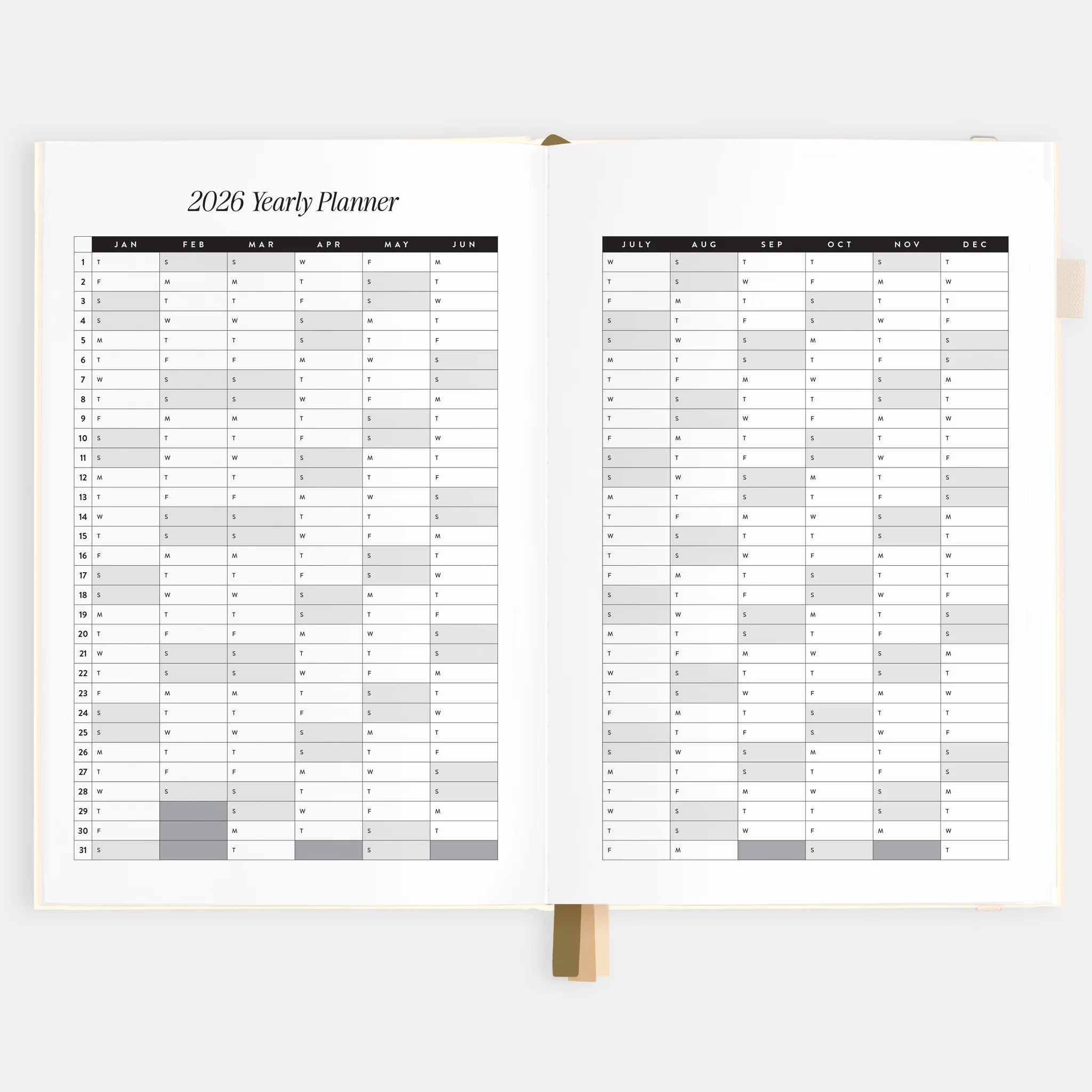 2026 A5 Vertical Planner | Creme