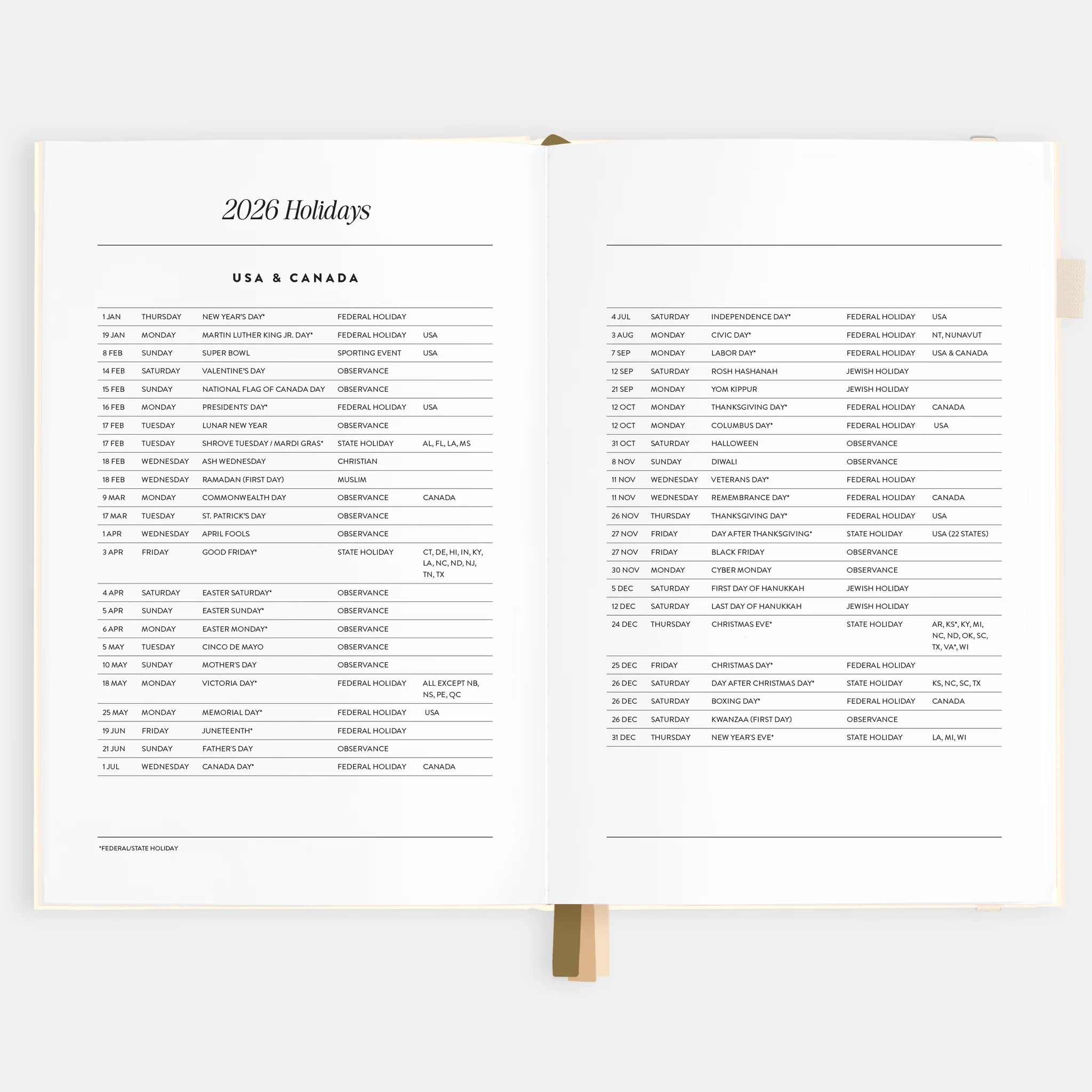 2026 A5 Vertical Planner | Creme