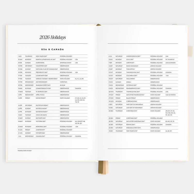 2026 A5 Vertical Planner | Creme