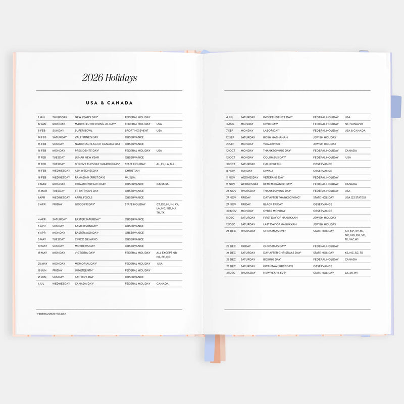 2026 A5 Academic Vertical Planner | Powder Stripe