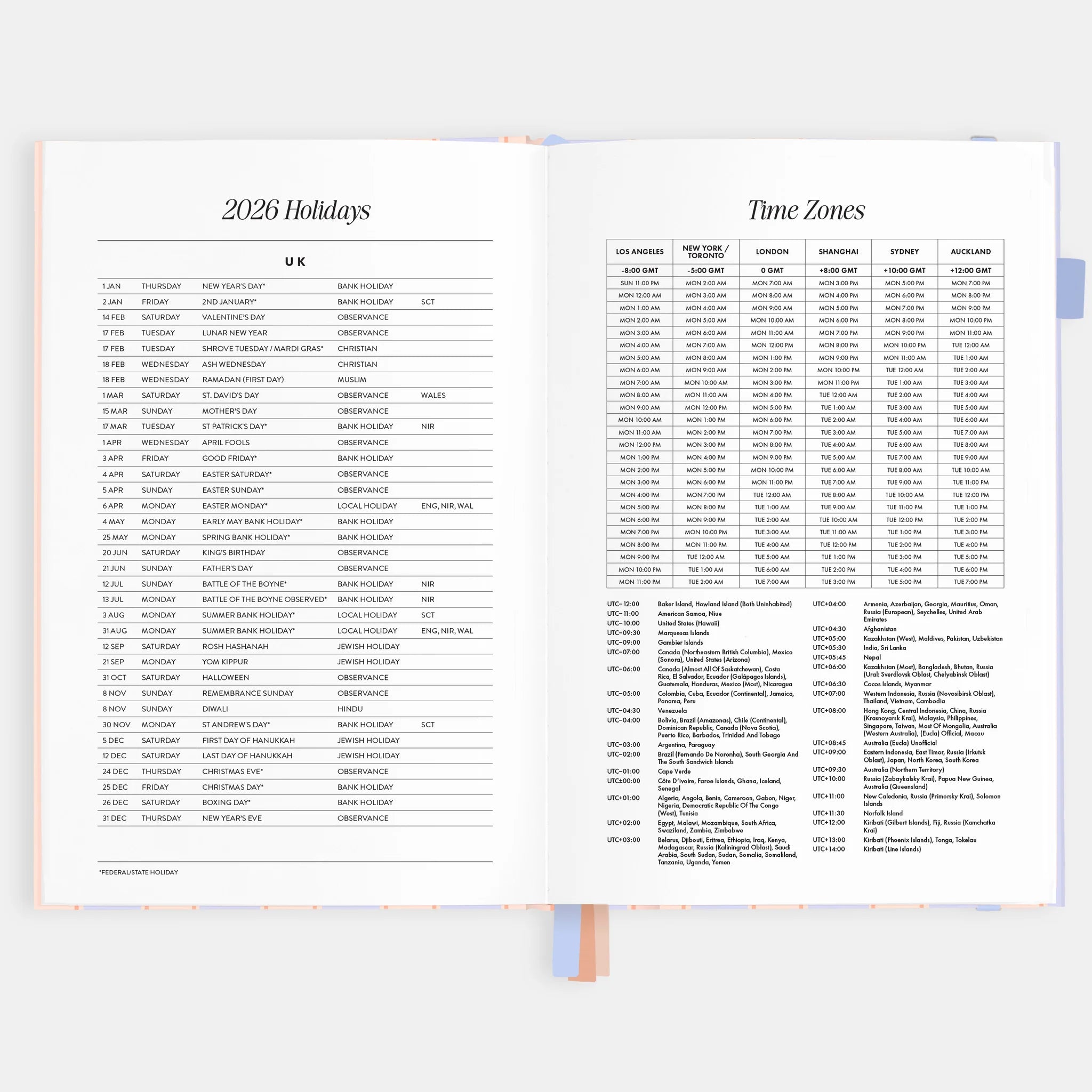 2026 A5 Academic Vertical Planner | Powder Stripe