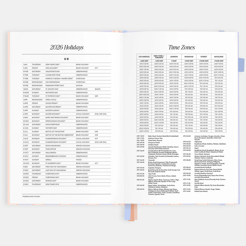 2026 A5 Academic Vertical Planner | Powder Stripe