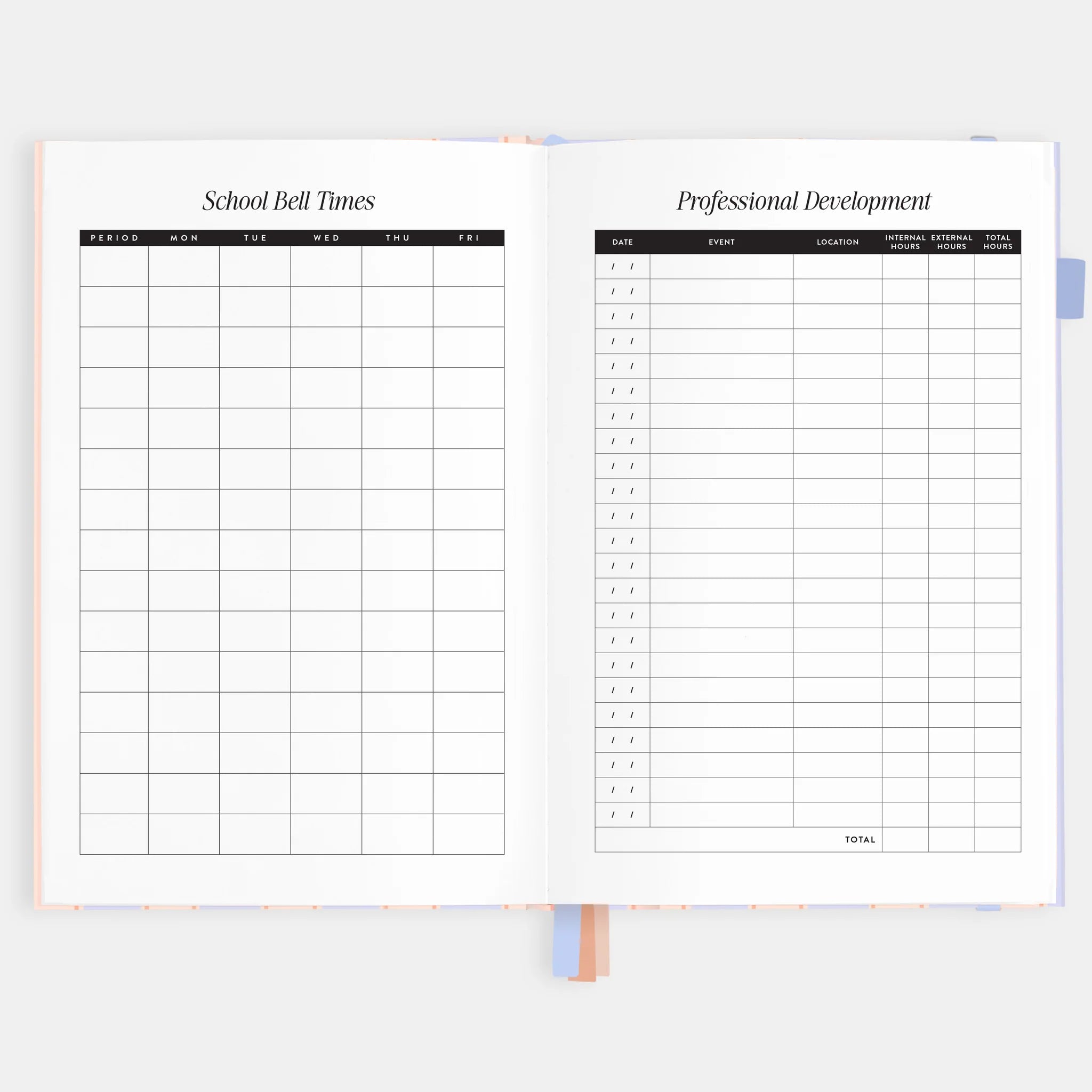 2026 A5 Academic Vertical Planner | Powder Stripe
