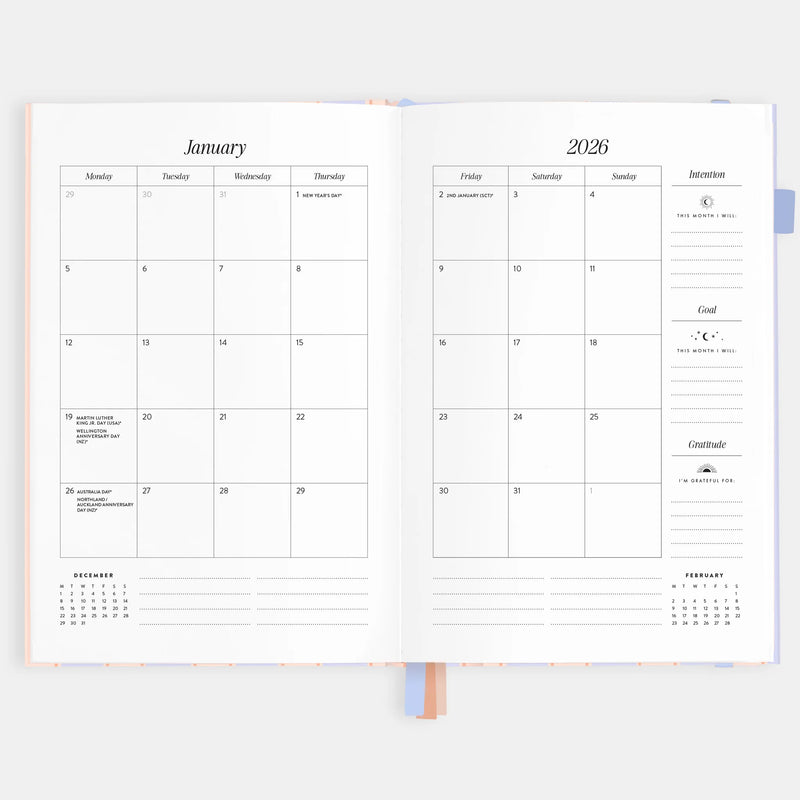 2026 A5 Academic Vertical Planner | Powder Stripe