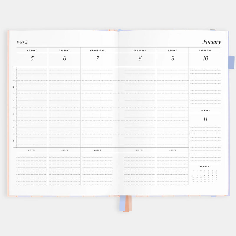 2026 A5 Academic Vertical Planner | Powder Stripe