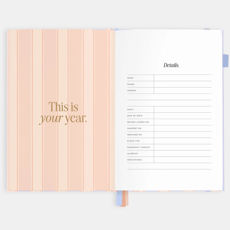 2026 A5 Academic Vertical Planner | Powder Stripe
