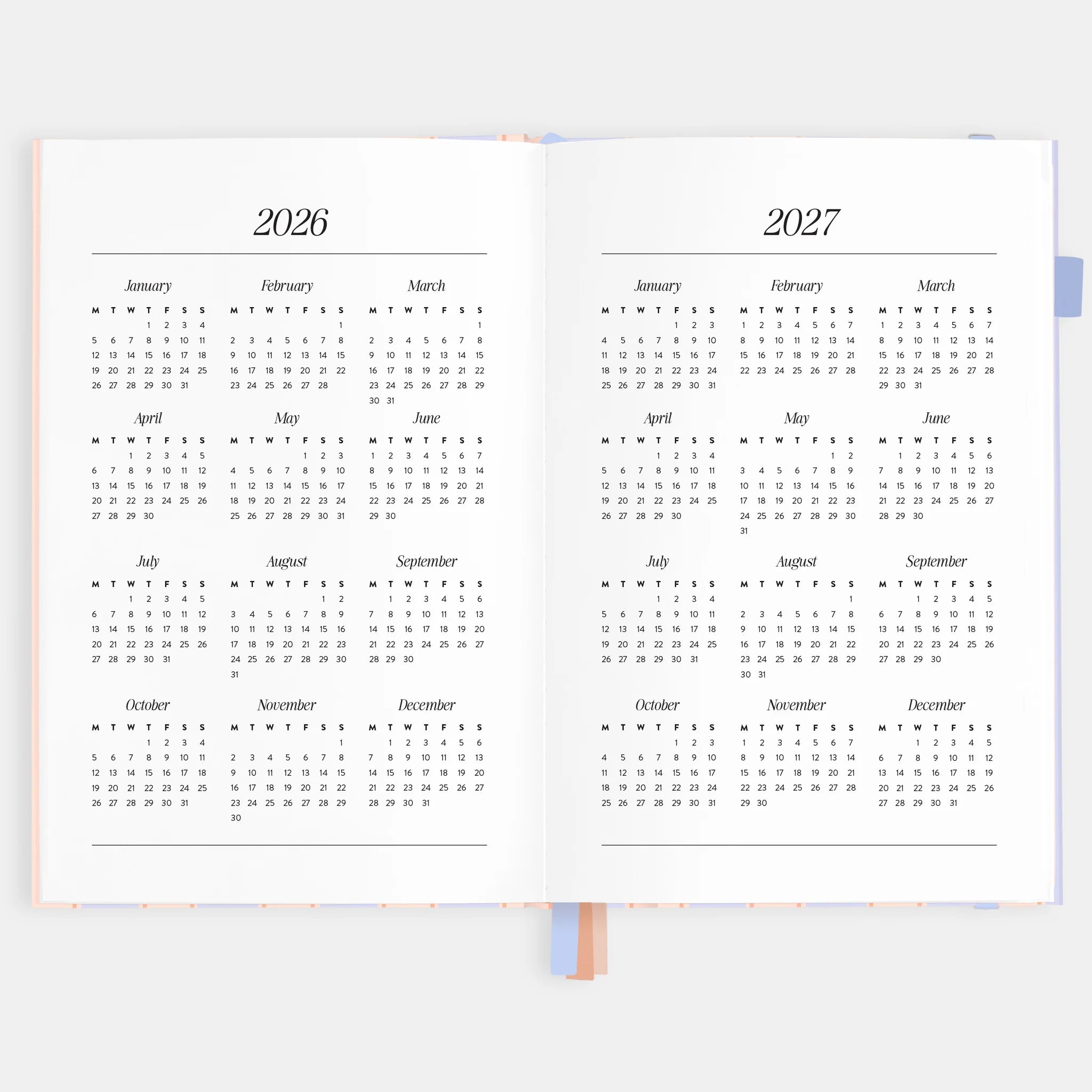 2026 A5 Academic Vertical Planner | Powder Stripe