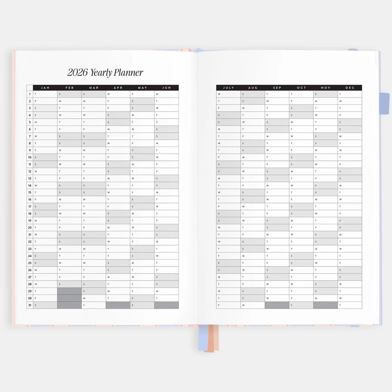 2026 A5 Academic Vertical Planner | Powder Stripe