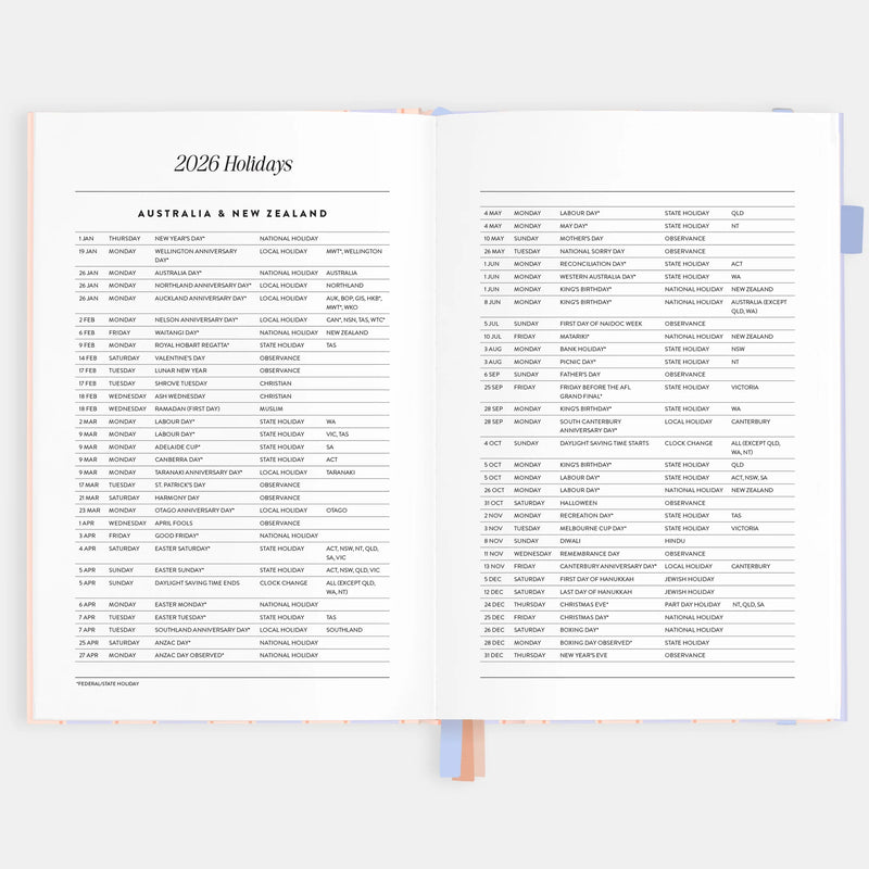 2026 A5 Academic Vertical Planner | Powder Stripe