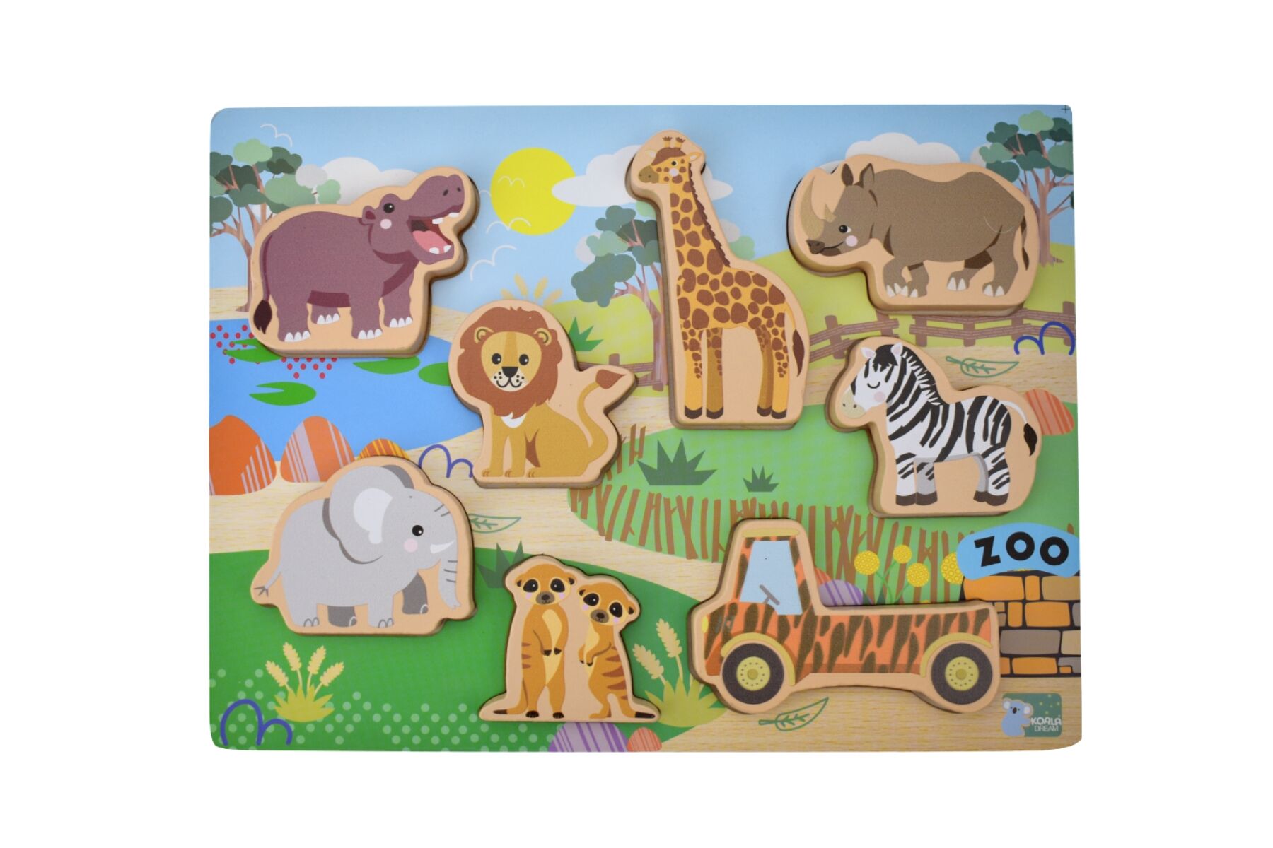 Wooden Chunky Zoo Animals Puzzle