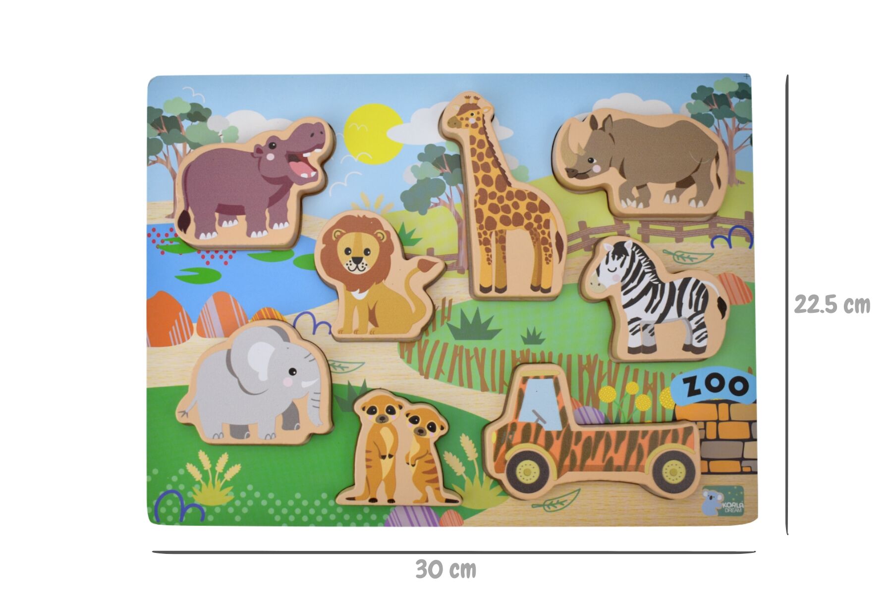 Wooden Chunky Zoo Animals Puzzle